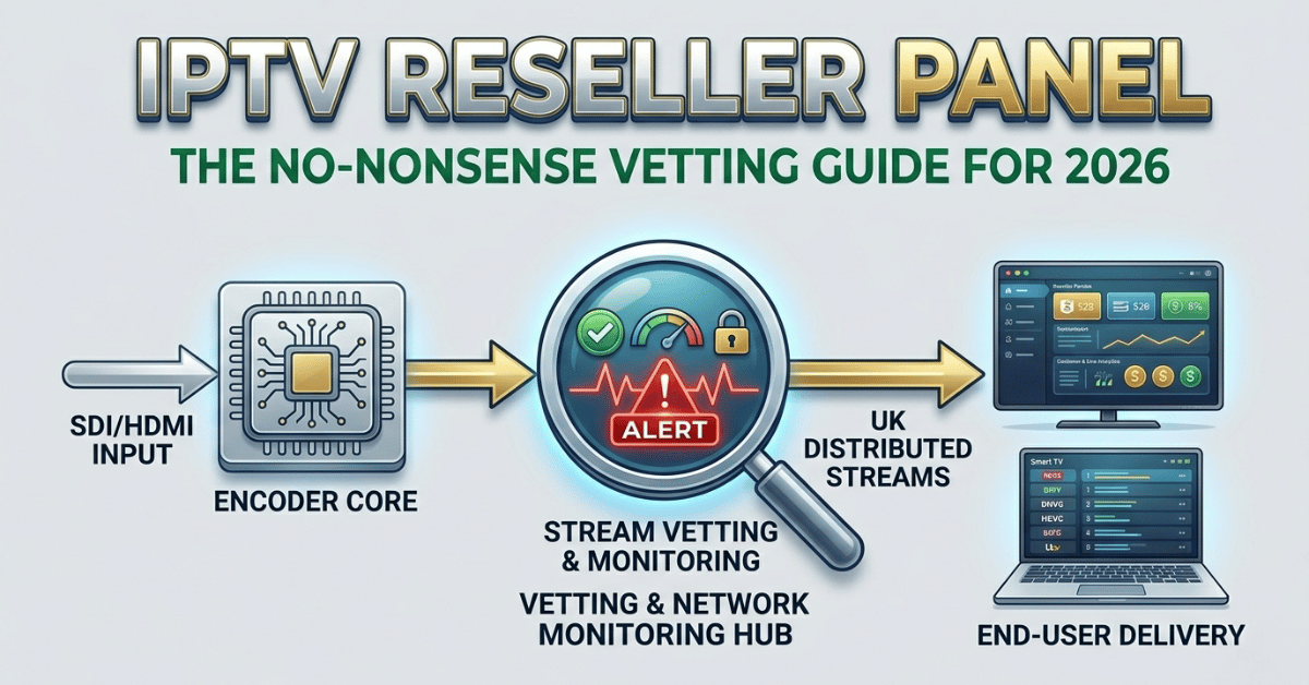 IPTV reseller panel showing credit balance, active lines, and renewal status